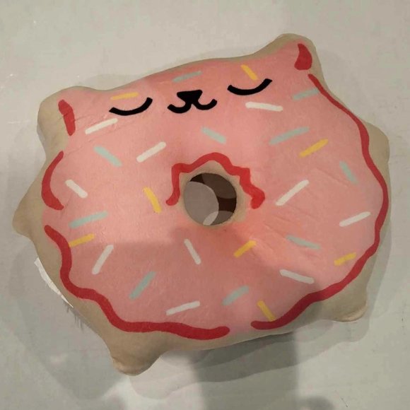 Strawberry Donut Kitty Pillow Wacky Fun Home Decor - Picture 1 of 1